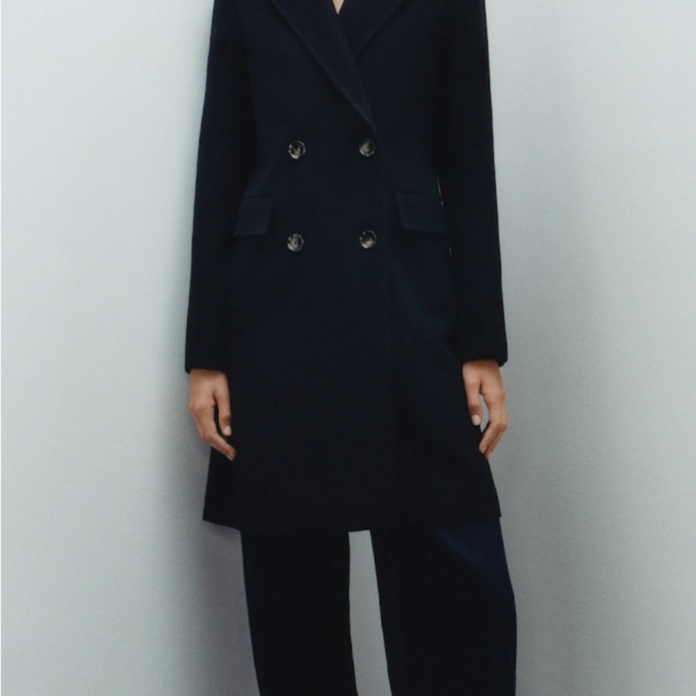 Elegant Black Double-Breasted Coat